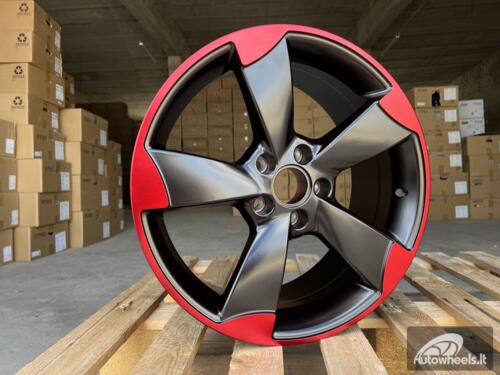 Ratlankis R18x8  5X112  ET  45  66.5  BK217  (XF558)  Black+Red Line (BR)  For AUD  (K4)