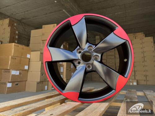 Ratlankis R18x8  5X112  ET  45  66.5  BK217  (XF558)  Black+Red Line (BR)  For AUD  (K4)