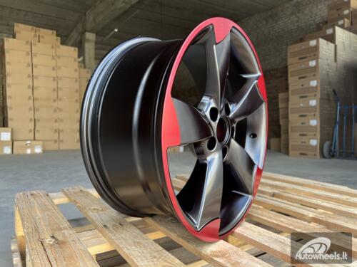 Ratlankis R18x8  5X112  ET  45  66.5  BK217  (XF558)  Black+Red Line (BR)  For AUD  (K4)