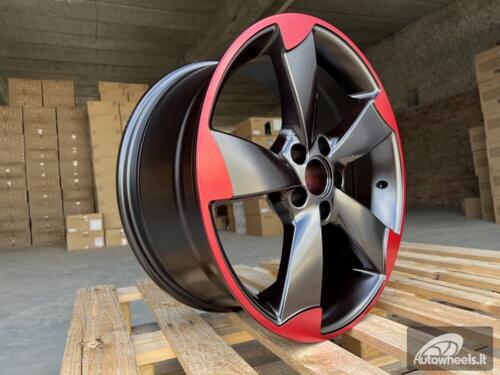 Ratlankis R18x8  5X112  ET  45  66.5  BK217  (XF558)  Black+Red Line (BR)  For AUD  (K4)