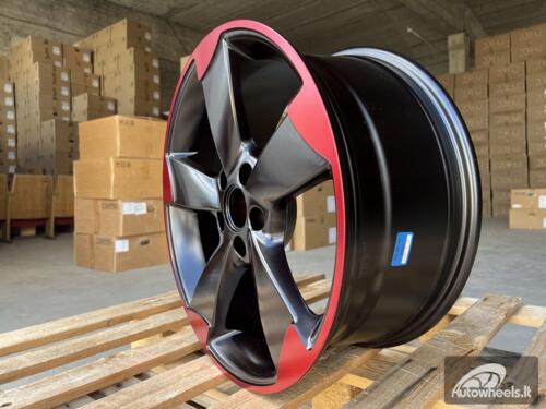 Ratlankis R18x8  5X112  ET  45  66.5  BK217  (XF558)  Black+Red Line (BR)  For AUD  (K4)