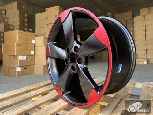 Ratlankis R18x8  5X112  ET  45  66.5  BK217  (XF558)  Black+Red Line (BR)  For AUD  (K4)