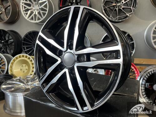 Ratlankis R17x7.5  5X114.3  ET  42  66.1  BK424  Black Polished (MB)  For RACIN  (K2)  ((max 1250kg) Opel Vivaro; Renault Trafic)