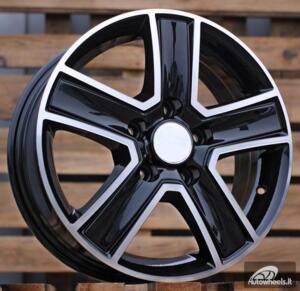 Ratlankis R16x6.5  5X114.3  ET  50  66.1  BK473  Black Polished (MB)  RENAU  (D5)  (Trafic/Opel Vivaro (max 1250kg))