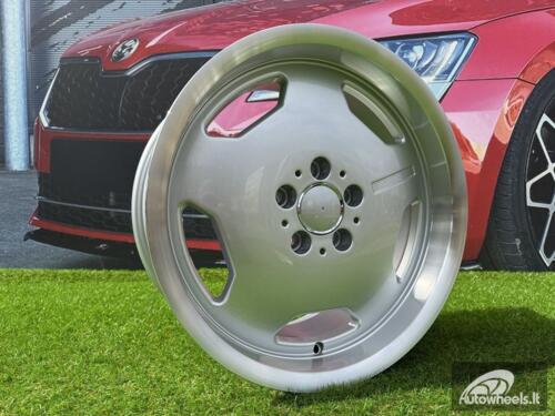 Ratlankis R17x8  5X112  ET  33  66.6  BK632  Silver+Polished Lip (SP)  For MER  (D4+R)  (MONOBLOCK Style)