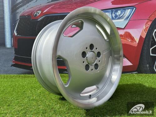 Ratlankis R17x8  5X112  ET  33  66.6  BK632  Silver+Polished Lip (SP)  For MER  (D4+R)  (MONOBLOCK Style)