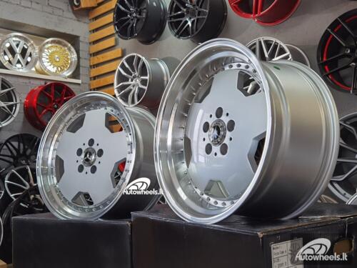 Ratlankis R18x8  5X112  ET  35  66.6  B5852  Silver+Polished Lip (SP)  For MER  (K4)  (MONOBLOCK Style Rear+Front)