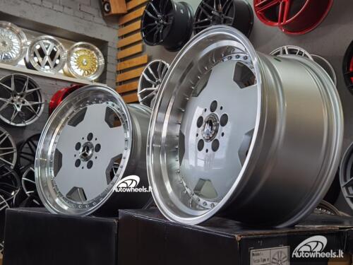 Ratlankis R18x8  5X112  ET  35  66.6  B5852  Silver+Polished Lip (SP)  For MER  (K4)  (MONOBLOCK Style Rear+Front)