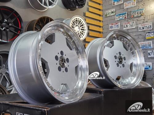 Ratlankis R18x8  5X112  ET  35  66.6  B5852  Silver+Polished Lip (SP)  For MER  (K4)  (MONOBLOCK Style Rear+Front)