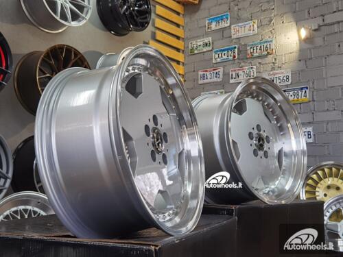 Ratlankis R18x8  5X112  ET  35  66.6  B5852  Silver+Polished Lip (SP)  For MER  (K4)  (MONOBLOCK Style Rear+Front)