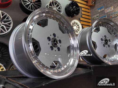 Ratlankis R18x8  5X112  ET  35  66.6  B5852  Silver+Polished Lip (SP)  For MER  (K4)  (MONOBLOCK Style Rear+Front)