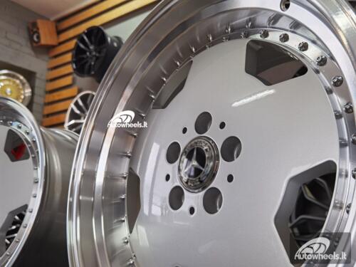 Ratlankis R18x8  5X112  ET  35  66.6  B5852  Silver+Polished Lip (SP)  For MER  (K4)  (MONOBLOCK Style Rear+Front)