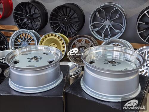 Ratlankis R18x8  5X112  ET  35  66.6  B5852  Silver+Polished Lip (SP)  For MER  (K4)  (MONOBLOCK Style Rear+Front)