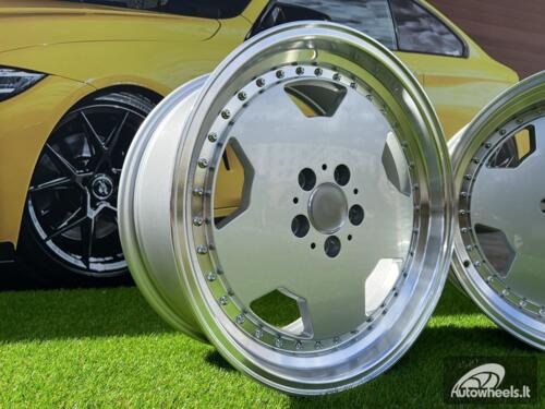 Ratlankis R18x8  5X112  ET  35  66.6  B5852  Silver+Polished Lip (SP)  For MER  (P+K4+K2)  (HYBRID FORGED MONOBLOCK Style)