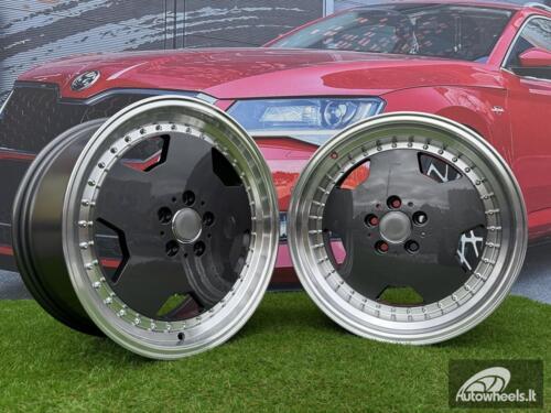 Ratlankis R18x8  5X112  ET  35  66.6  B5852  Graphite+Polished Lip (GRPL)  For MER  (K2+K4)  (MONOBLOCK Style Rear+Front)