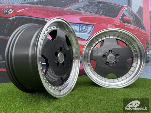 Ratlankis R18x8  5X112  ET  35  66.6  B5852  Graphite+Polished Lip (GRPL)  For MER  (K2+K4)  (MONOBLOCK Style Rear+Front)