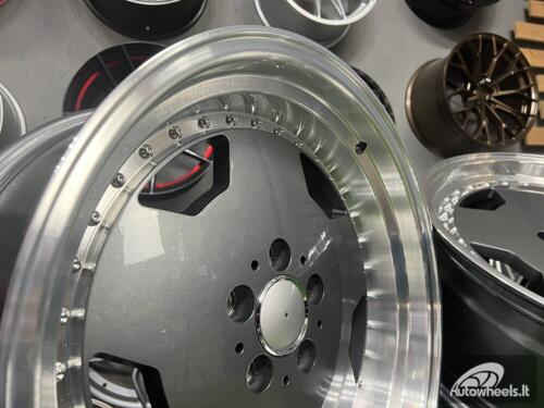 Ratlankis R18x8  5X112  ET  35  66.6  B5852  Graphite+Polished Lip (GRPL)  For MER  (K2+K4)  (MONOBLOCK Style Rear+Front)