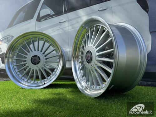 Ratlankis Alpina style with lip 17X8J 4X100/5X100 ET20 73.1 Silver with polished lip