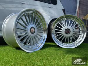 Ratlankis Alpina style with lip 17X9J 4X100/5X100 ET15 73.1 Silver with polished lip