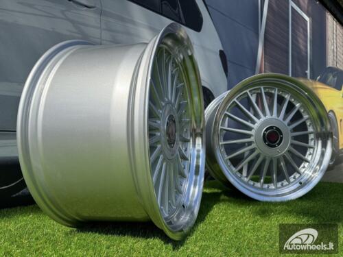 Ratlankis Alpina style with lip 17X9J 4X100/5X100 ET15 73.1 Silver with polished lip