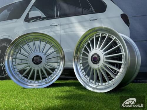 Ratlankis Alpina style with lip 17X9J 4X100/5X100 ET15 73.1 Silver with polished lip