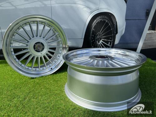 Ratlankis Alpina style with lip 17X9J 4X100/5X100 ET15 73.1 Silver with polished lip