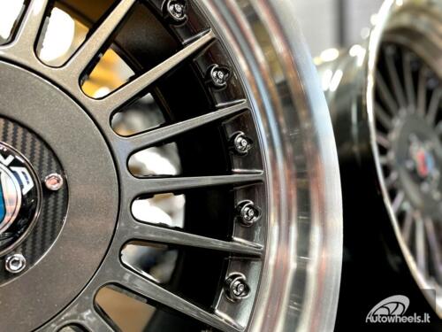 Ratlankis Alpina style with lip 17X9J 4X100/5X100 ET15 73.1 Grey with polished lip