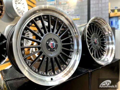 Ratlankis Alpina style with lip 17X9J 4X100/5X100 ET15 73.1 Grey with polished lip