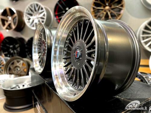 Ratlankis Alpina style with lip 17X9J 4X100/5X100 ET15 73.1 Grey with polished lip