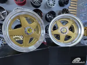 Ratlankis Ferrari Azev style 17X8.5J 4X100/4X114.3 ET25 73.1 Gold with polished lip