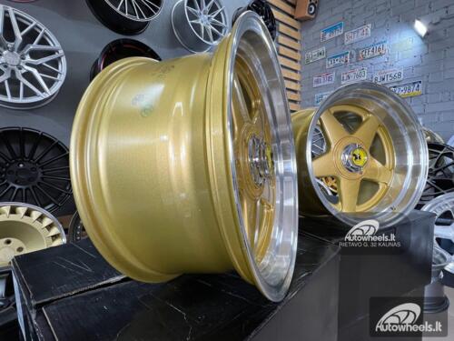 Ratlankis Ferrari Azev style 17X8.5J 4X100/4X114.3 ET25 73.1 Gold with polished lip