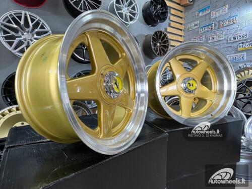 Ratlankis Ferrari Azev style 17X8.5J 4X100/4X114.3 ET25 73.1 Gold with polished lip