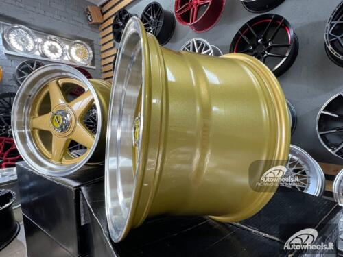 Ratlankis Ferrari Azev style 17X8.5J 4X100/4X114.3 ET25 73.1 Gold with polished lip