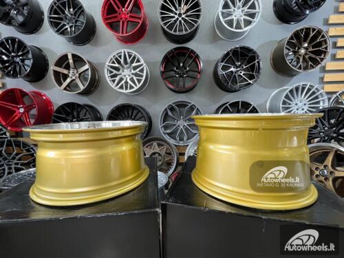 Ratlankis Ferrari Azev style 17X8.5J 4X100/4X114.3 ET25 73.1 Gold with polished lip