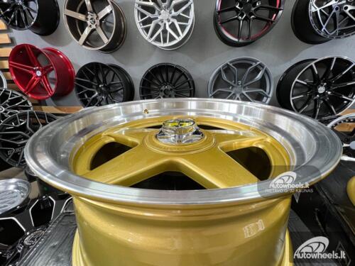 Ratlankis Ferrari Azev style 17X8.5J 4X100/4X114.3 ET25 73.1 Gold with polished lip