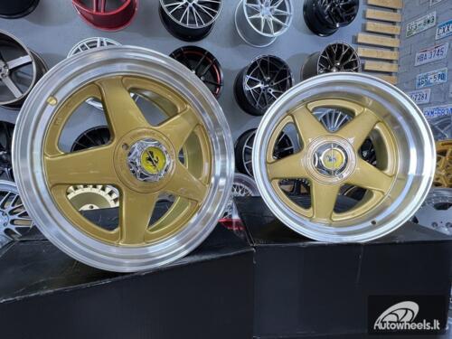 Ratlankis Ferrari Azev style 17X10J 4X100/4X114.3 ET15 73.1 Gold with polished lip