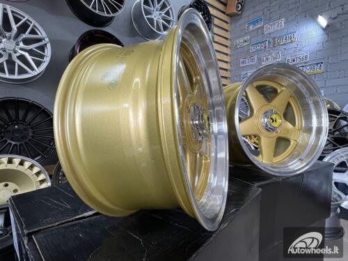 Ratlankis Ferrari Azev style 17X10J 4X100/4X114.3 ET15 73.1 Gold with polished lip