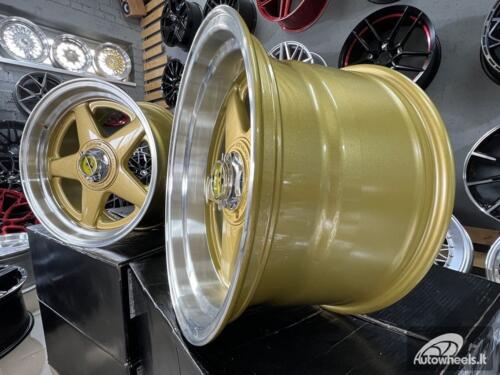 Ratlankis Ferrari Azev style 17X10J 4X100/4X114.3 ET15 73.1 Gold with polished lip