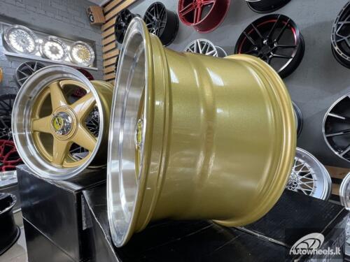Ratlankis Ferrari Azev style 17X10J 4X100/4X114.3 ET15 73.1 Gold with polished lip