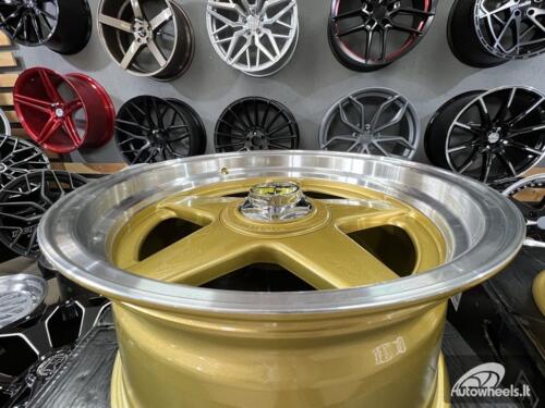 Ratlankis Ferrari Azev style 17X10J 4X100/4X114.3 ET15 73.1 Gold with polished lip