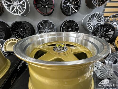 Ratlankis Ferrari Azev style 17X10J 4X100/4X114.3 ET15 73.1 Gold with polished lip