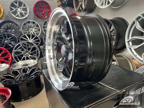 Ratlankis Alpina Spyder style for E30 17X8J 4X100 ET30 73.1 Black with polished lip