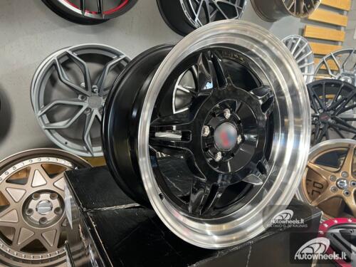 Ratlankis Alpina Spyder style for E30 17X8J 4X100 ET30 73.1 Black with polished lip