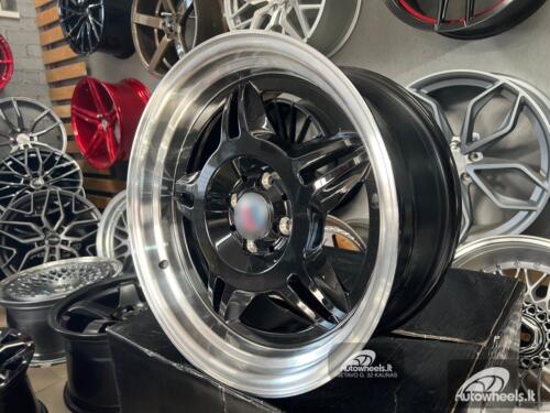 Ratlankis Alpina Spyder style for E30 17X8J 4X100 ET30 73.1 Black with polished lip