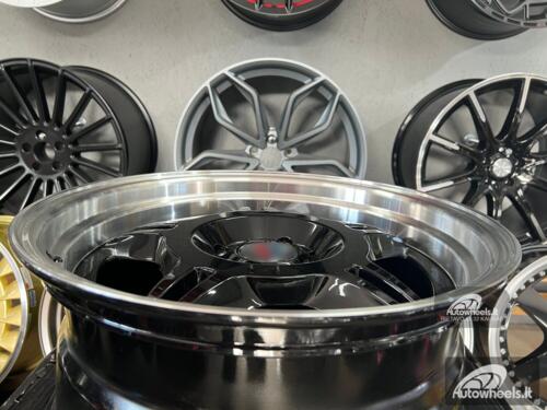 Ratlankis Alpina Spyder style for E30 17X8J 4X100 ET30 73.1 Black with polished lip