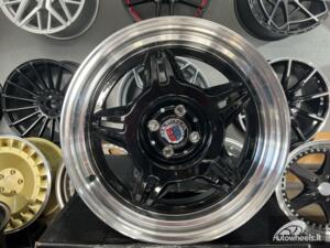 Ratlankis Alpina Spyder style for E30 | R17X8J 4X100 ET30 73.1 Black with polished lip