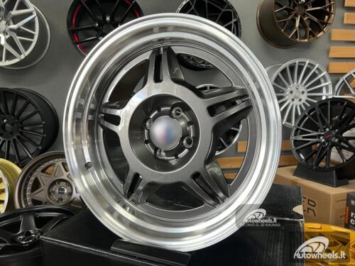 Ratlankis Alpina Spyder style for E30 17X8J 4X100 ET30 73.1 Grey with polished lip