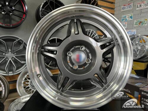 Ratlankis Alpina Spyder style for E30 17X8J 4X100 ET30 73.1 Grey with polished lip