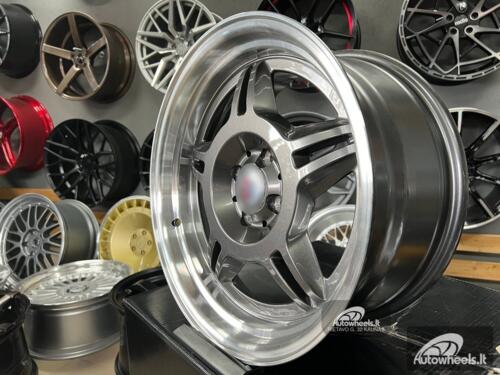 Ratlankis Alpina Spyder style for E30 17X8J 4X100 ET30 73.1 Grey with polished lip