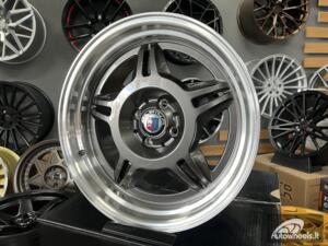 Ratlankis Alpina Spyder style for E30 | R17X8J 4X100 ET30 73.1 Grey with polished lip